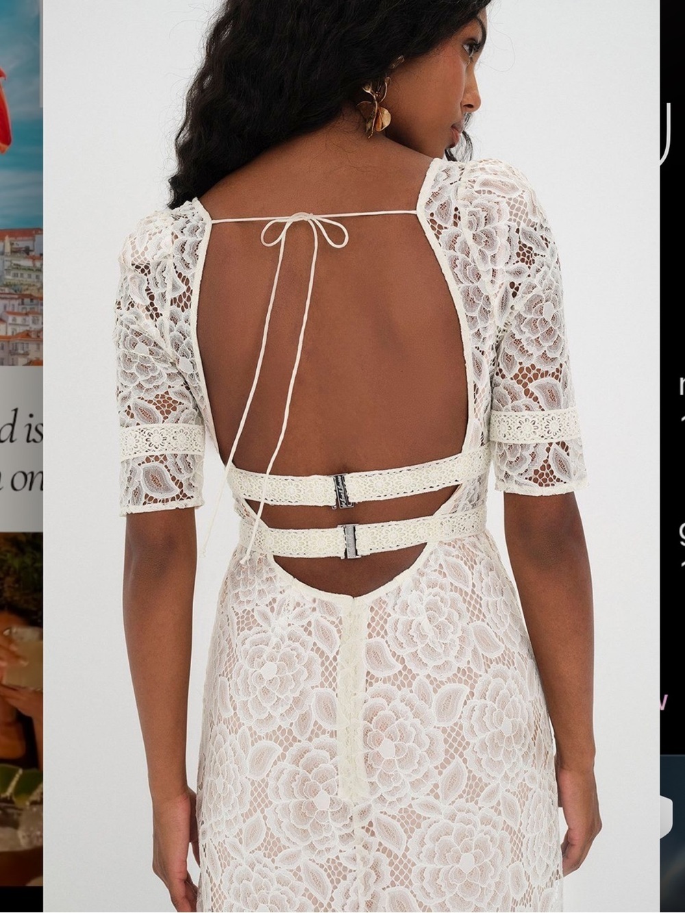 NWT For Love & Lemons Marilyn White Lace Midi Dress Bridal SZ S - Picture 4 of 10